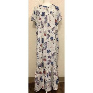 Fashioned by Mary Elliott Vintage 80s Maxi Floral MuuMuu House Dress